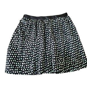 Eric Lani Mini Skirt S Vegan Leather Waistband Geometric Print Black Check Short